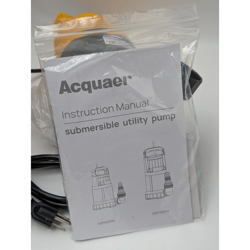 Acquaer 1HP Sump Pump 4345GPH Submersible Water Pump, Manual Utility Pump, Wa...